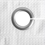 Protect360° Petite Waffle Shower Curtain, Snap-in Liner, Hook Free, Antimicrobial, 71x77, Wht/Brushd